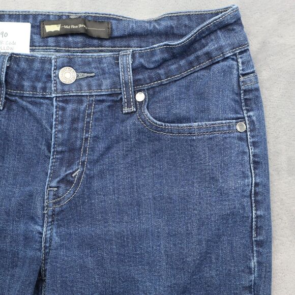 Levi Strauss And Co Pants Womens Blue Button Zip Mid Rise Skinny Denim Jeans - Picture 12 of 16